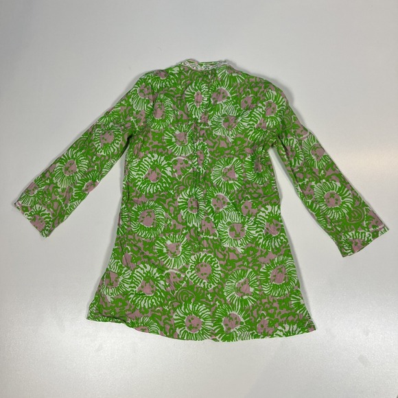 Lilly Pulitzer Sarasota Tunic Top Size Small Sunnyside Cabana Lion Beaded V-Neck - Picture 3 of 7